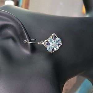 SOLD......Amethyst and blue topaz earrings